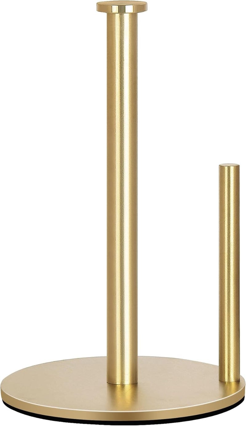 OBODING Gold Countertop Paper Towel Holder, Stainless Steel, Modern Kitchen and Bathroom Organization - Image 1